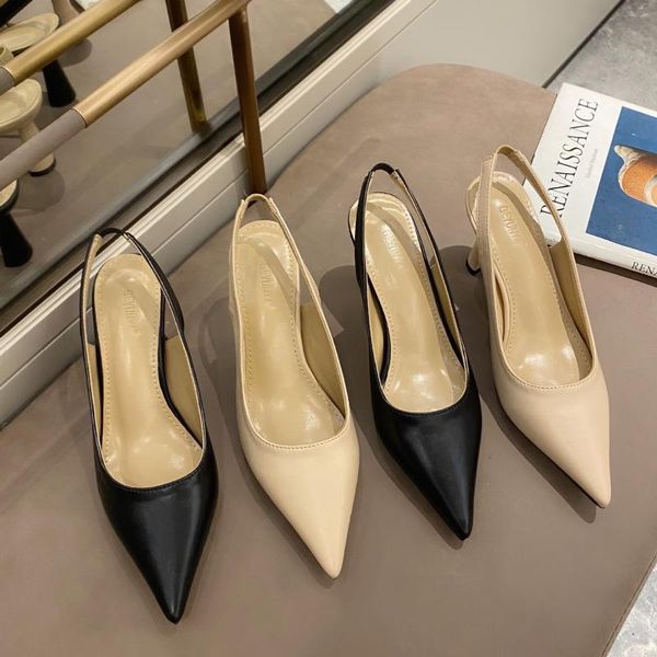 

2021 sandals high heels all-match black shoes for women med new fashion high-heeled stiletto beige medium comfort girls scandals