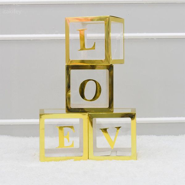 

other event & party supplies gold transparent letter a-z box custom baby name balloon girl shower decorations birthday boxes child