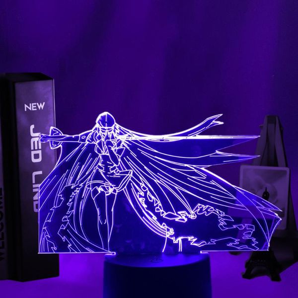 

night lights acrylic led light lamp anime akame ga kill for bedroom deco manga birthday gift 3d esdeath