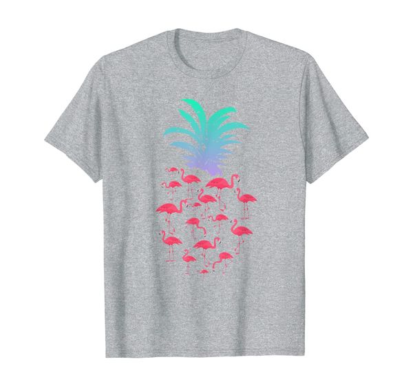 

flamingo pineapple t-shirt, White;black