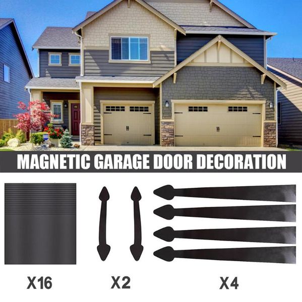 

window stickers 22pcs uv protection magnetic faux strap hinges garage door decal decor fine workmanship