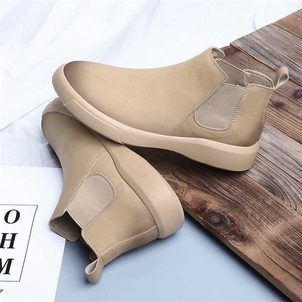 

autumn and winter chelsea boots men's martin boots fashion leggings simple gentleman leisure men's boots xm340 211106, Black