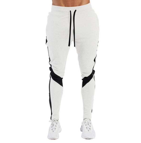 

men's pants men drawstring jogger track bottom slim fit sports gym sweatpants trousers, Black