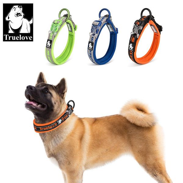

truelove pet collar nylon reflective sturdy duraflex buckle small cat large dog traveling running cross country walking