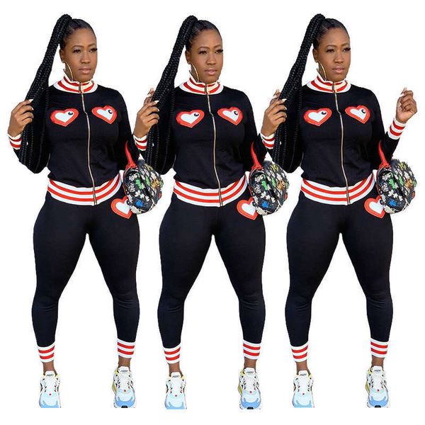 

rib fashion women's tracksuits offset zipper sports suit in autumn, Gray