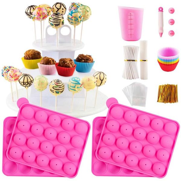 

other bakeware cake maker set with silicone cupcake molds 3 tier stand, chocolate candy melts pot, paper lollipop sticks