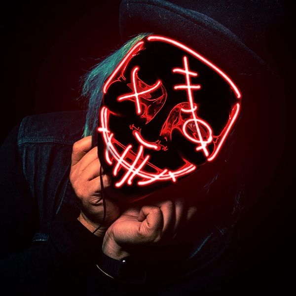 

halloween led mask light up mask glow in the dark cosplay el wire halloween festival party supplies for kids adults