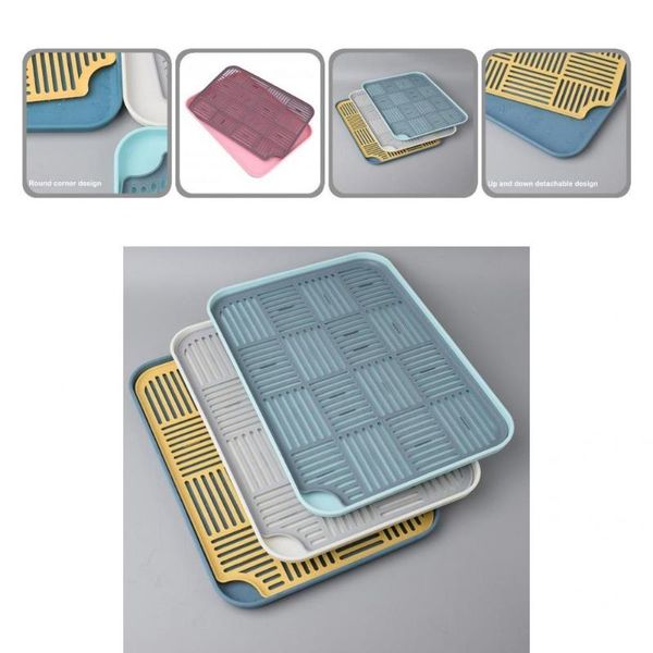 

dishes & plates kitchen accessory double layers cup organizer fruit vegetables bowls shelf easy clean dish drainer grids design storage tray