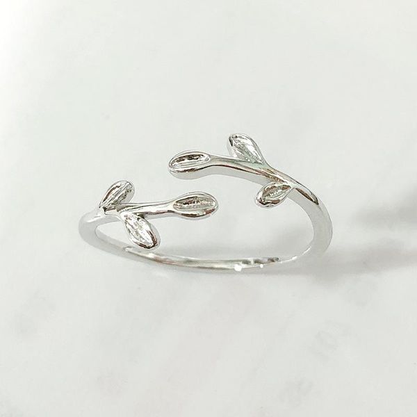 

wedding rings leaf open adjust ring jewelry for women 2021 stainless steel engagement gift to girlfriend, Slivery;golden