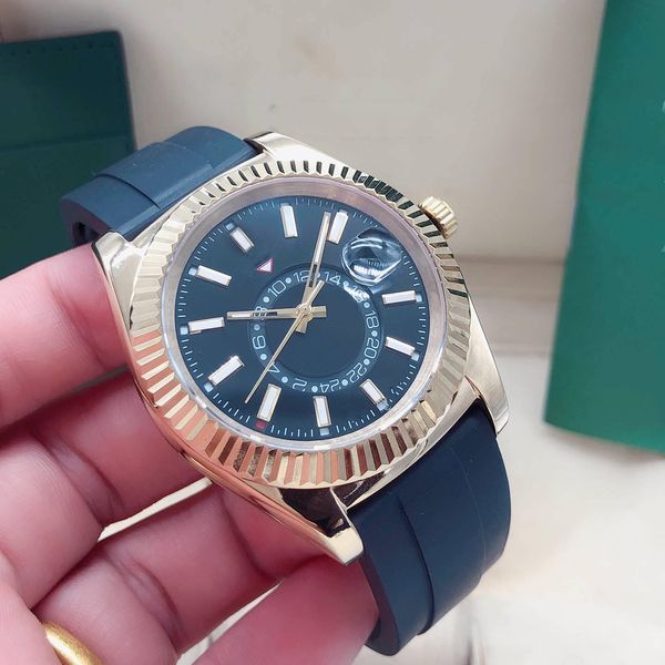 

master design automatic mechanical men's watch, luxury fashion dial. large window calendar, foldable buckle, sapphire glass, star busin, Slivery;brown