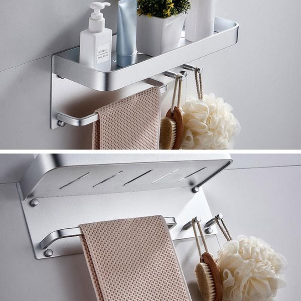 

hooks & rails 1pc home space aluminum bathroom rack punching storage wall hanging
