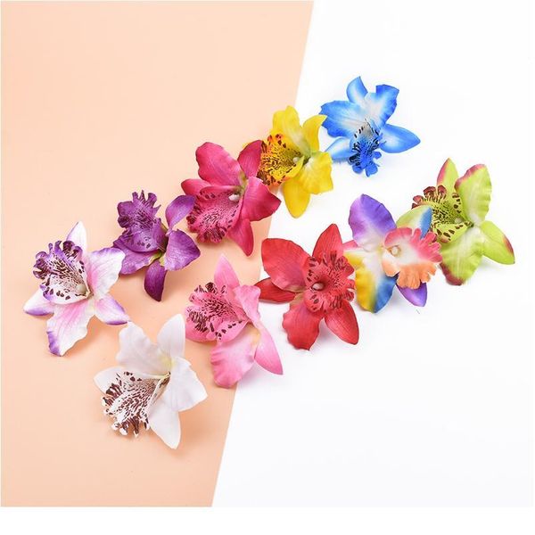 

6/10 pieces artificial flowers silk butterfly orchid home decoration accessories brooch diy christmas wreath fak jllict
