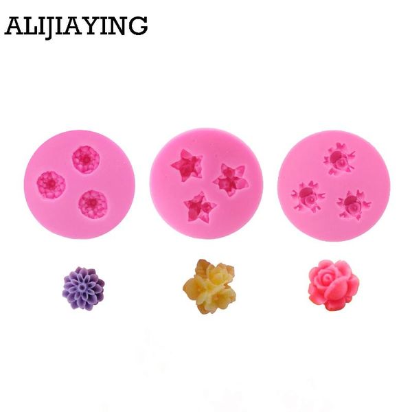 

baking moulds m0212 flowers chrysanthemum modeling 3d diy soap /chocolate/ jelly silicone molds mini flower cake decoration tools