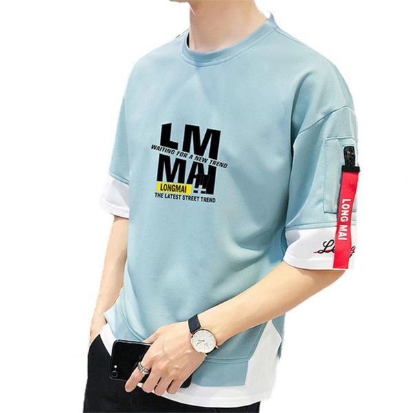

men's t-shirts men t-shirt fashionable letters print half sleeve streetwear round neck loose breathable summer clothing 2021, White;black