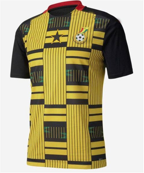

2020 ghana football uniform men's national team thomas schlup j.ayew kudus home white away yellow black football shirt short sleeve uni, Black;yellow