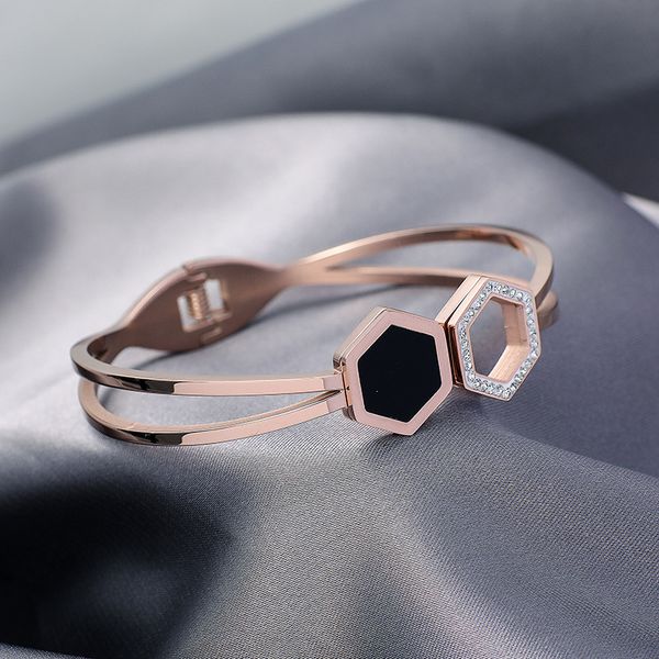 

fashion jewelry titanium steel bangles, rose gold titanium steel bracelet, do not fade, Black