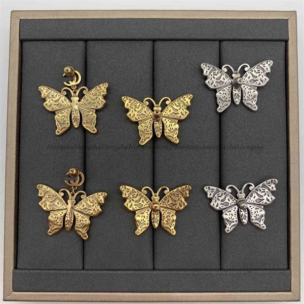 

new color brilliant diamonds brilliant diamonds butterfly earrings personality exaggerated female, Silver