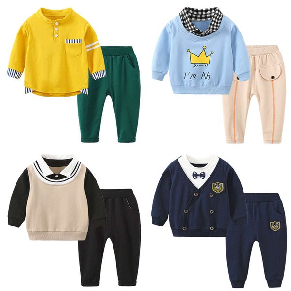 

2021 new 1-2-5 year old boys' suit spring two piece casual baby clothes children's wear 3, White