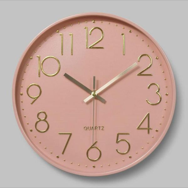 

wall clocks clock plastic mute silent 12 inch 30cm creative fashion living room scale home decor pink green