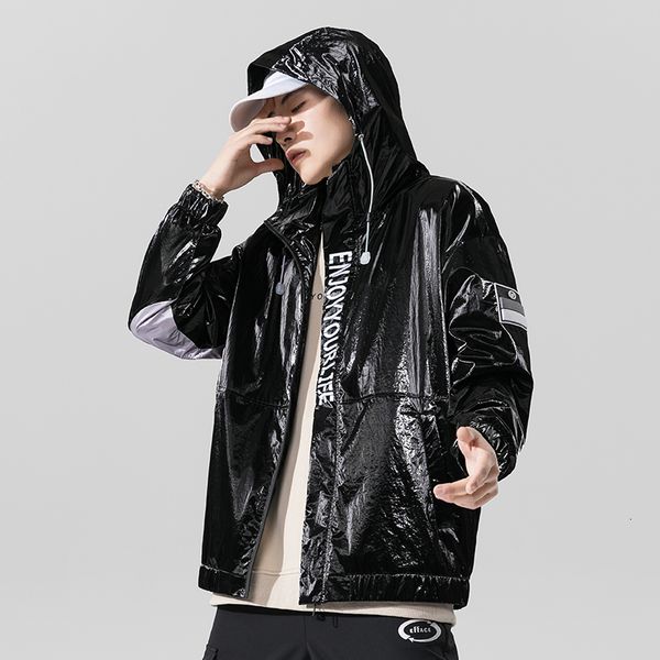 

2021 new spring for men in hooded men's clothes streetwear overalls bomber jacket casual black jackets 4xl man outwear jypr, Black;brown