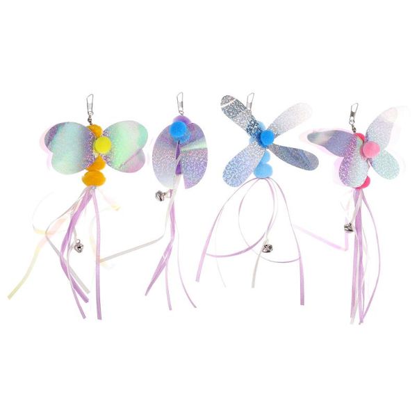 

cat toys 4pcs creative adorable teaser wand with bell pet exercise