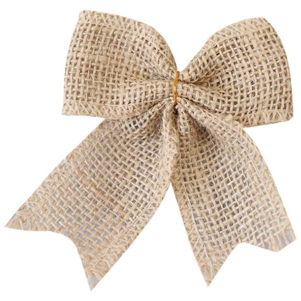 

other home decor 30pcs diy packing vintage natural jute burlap hessian bows ribbon wedding decoration mariage gift box wrapping bowknot