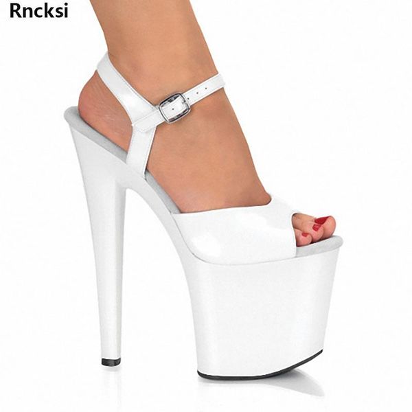 

rncksi new white pole dancing shoes 20 cm high heels shoes  cm platform thin heels sandals model women's, Black