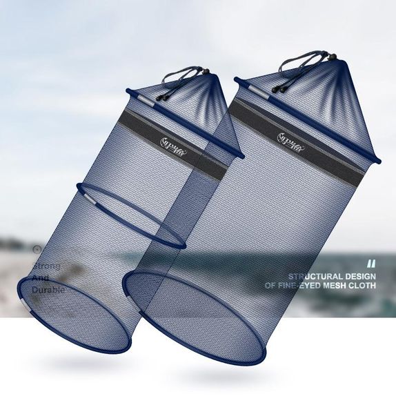 

fishing bucket quick dry small mesh storage bag beach combing crab lobster anti-jump net pocket fish shrimp basket x425g