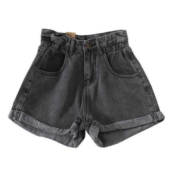 

women's jeans denim trouser jean women retro casual loose ladies fashion elastic waist wide-leg short summer plus size, Blue