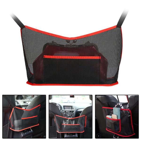 

car organizer advanced storage bag black red seat drinks holder pvc+pe+polyester