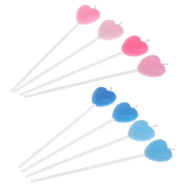 

4pcs happy birthday candle love heart/star sticks design cake er party decor