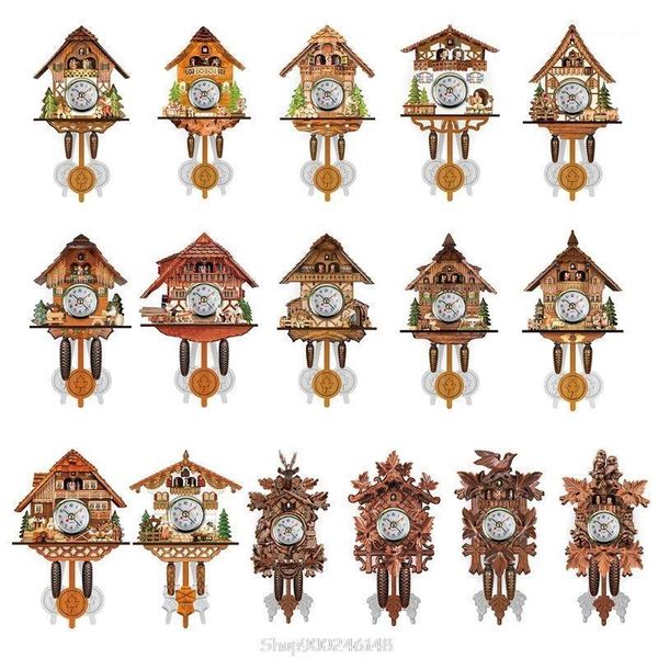 

antique wooden cuckoo wall clock bird time bell swing alarm watch home restaurant decoration s29 20 dropship1