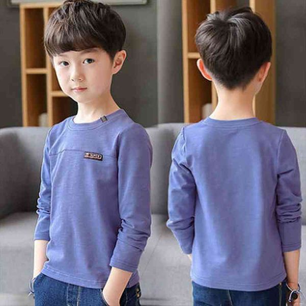 

design teenage boys t shirt long sleeve childrens boys casual cotton kids clothing bb91, Blue