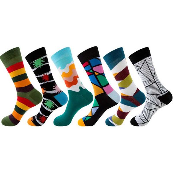 

men's socks happy creative design mens funny crew novelty dress harajuku women cotton sock, Black