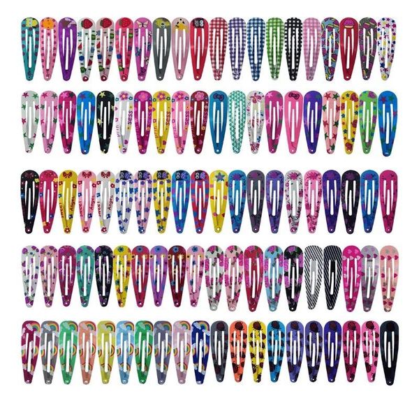 

hair accessories 20pcs/set cute cartoon snap metal hairpins for baby girls clips barrettes flower fruit print kids hairgrips, Slivery;white
