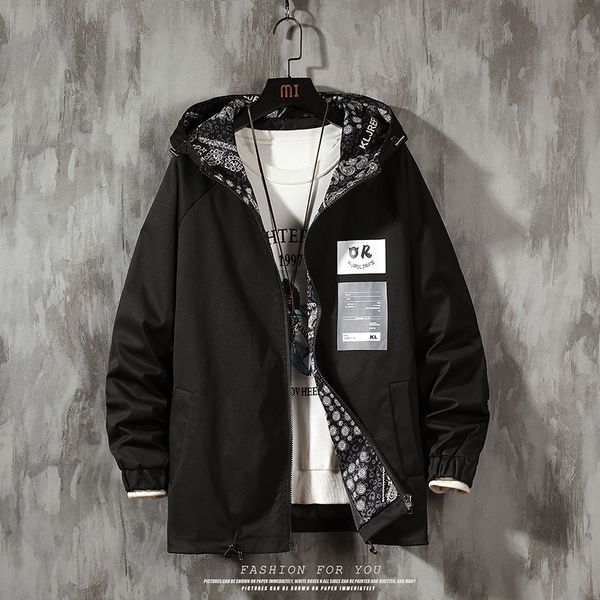 

new 2021 streetwear spring man mens harajuku black windbreaker jackets male pockets oversize jacket 1zce, Black;brown