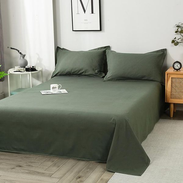 

sheets & sets solid color flat sheet king size lencois cama de casal 100% cotton bed bedding linen 230x250 (no case) home textiles