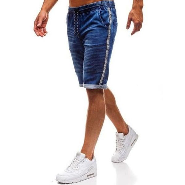 

2021 new mens denim chino short super casual straight shorts summer half pant jean men 49aw, Blue