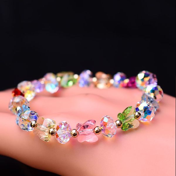 

bracelet 2021 creative colorful butterfly diy artificial crystal, Golden;silver