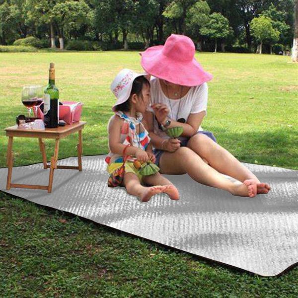 

outdoor pads double side sleeping beach waterproof picnic mat travel bbq portable foldable lawn aluminum foil hiking moistureproof