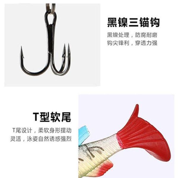 

gobygo 1pcs 14g/80mm soft fishing lures sile lead head fish lifelike wobbler worm t-tail shad bait bass carp jigging jllhsm