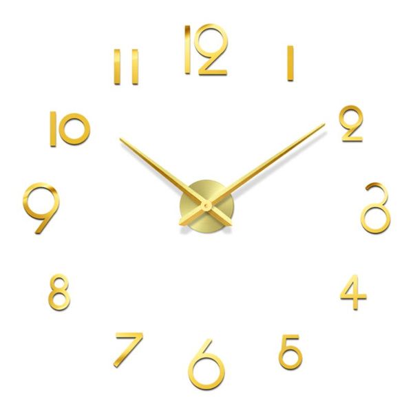 

oversized wall clock creative acrylic wall clock diy home decor golden for living room ornament without battery