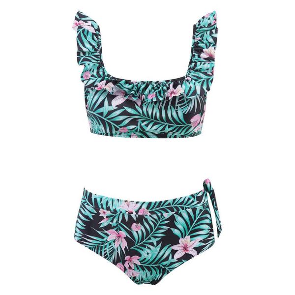 

one-piece suits women swimwear swimming suit u neck sleeveless removable pads open back crop and briefs with sash tie side beach bathing