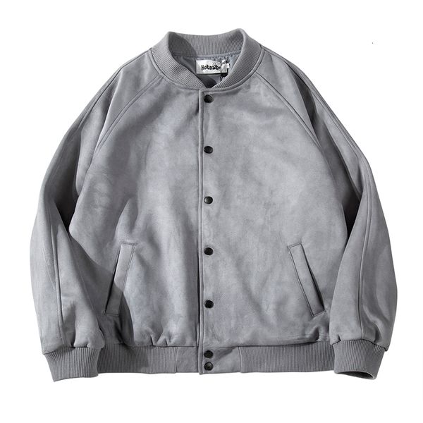 

2021 new alta rua suporte slida jaqueta de camura dos homens outono oversize nico breasted bomber jacket hip hop solto bluso casacos 4suh, White;black