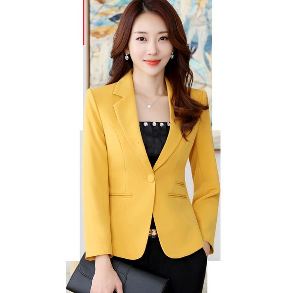 

2021 new high-quality women blazers jacket fall office lady business formal wear small suit single button blazer coat mujer plus size y t2dl, White;black