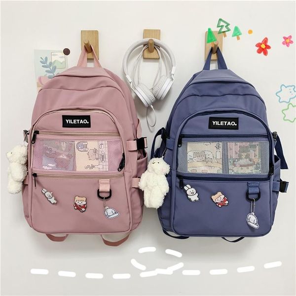 

backpack ins style schoolbag female korean harajuku junior high school student wild japanese college large-capacity bag