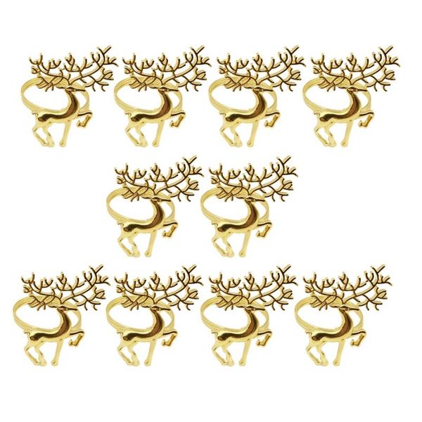 

napkin rings 10 pcs gold elk for place settings,wedding receptions, christmas,thanksgiving and kitchen dining table