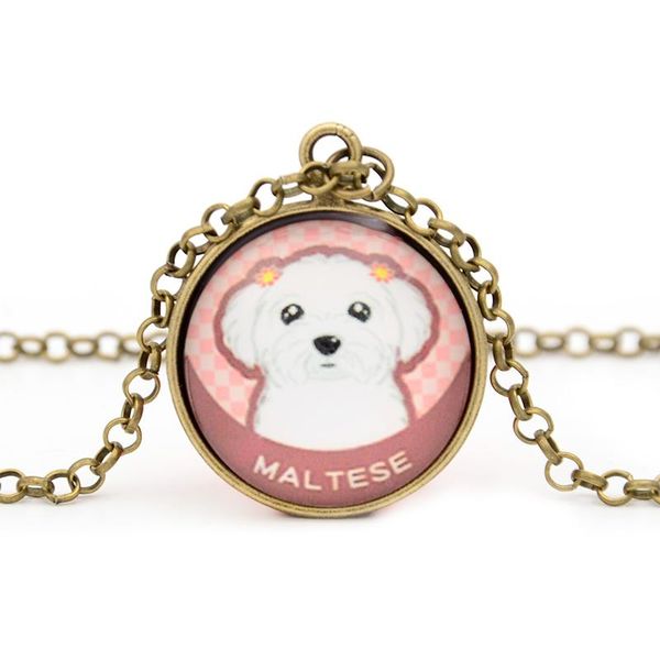 

pendant necklaces necklace alloy women's & pendants 50cm long large cute maltese dog accessories for women jewelery gift, Silver