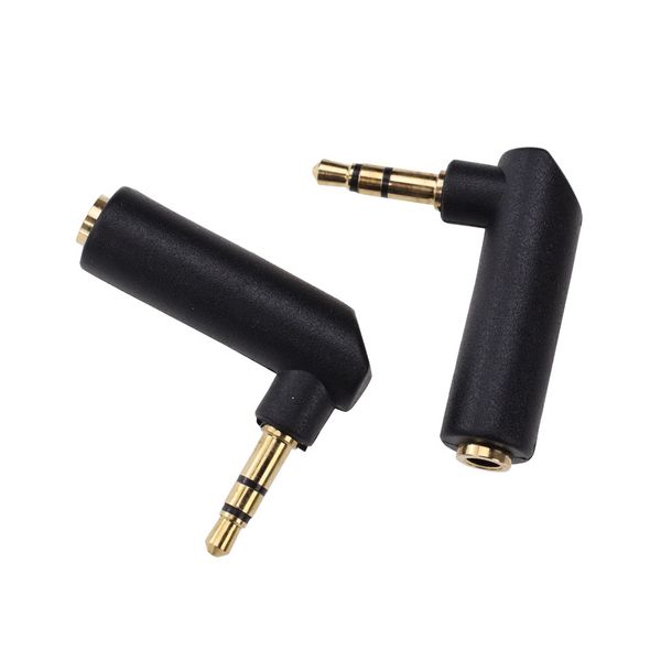 Connettore placcato in oro Convertitore maschio-femmina da 3,5 mm Spina audio stereo Connettori adattatori jack a forma di L