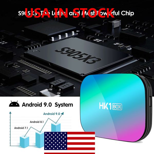 Schiff von USA HK1 Amlogic S905X3 TV -Box Android 9.0 Smart 1000m 8K Quad Core 4G RAM 32 GB ROM Dual WiFi